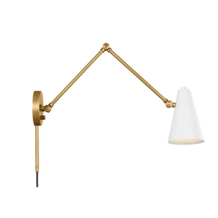 Kichler 52486 Sylvia 1-lt 6" Wall Sconce-Natural Brass with White