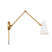 Kichler 52486 Sylvia 1-lt 6" Wall Sconce-Natural Brass with White