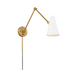 Kichler 52486 Sylvia 1-lt 6" Wall Sconce - Natural Brass with White