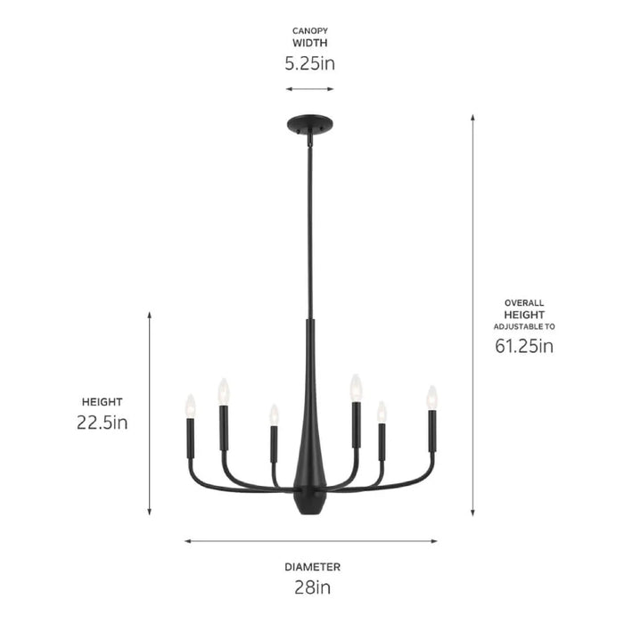 Kichler 52525 Deela 6-lt 28" Chandelier