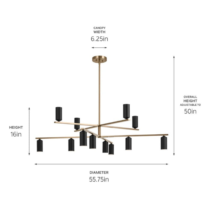 Kichler 52533 Gala 12-lt 56" Chandelier