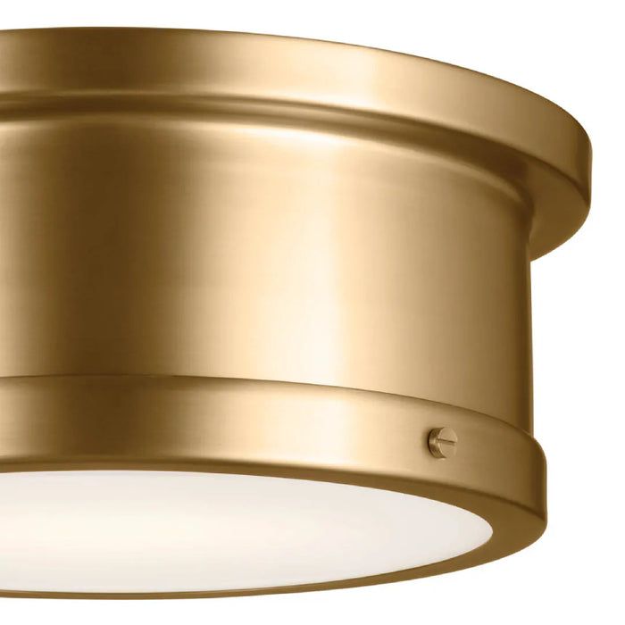 Kichler 52540 Serca 2-lt 14" Flush Mount-Brushed Natural Brass