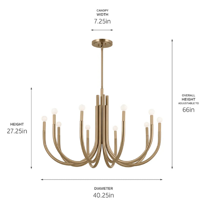 Kichler 52551 Odensa 10-lt 40" Chandelier