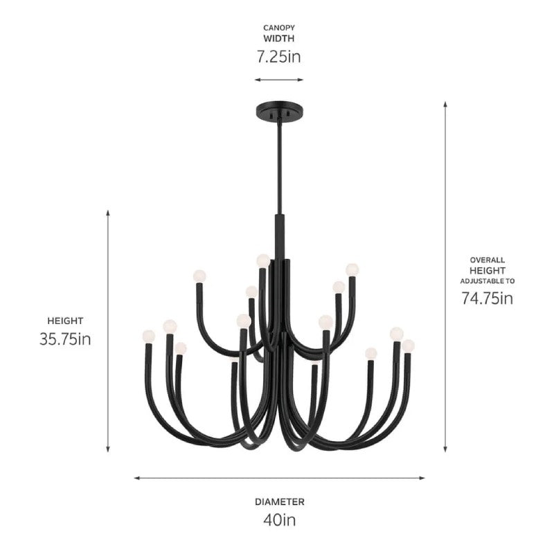 Kichler 52552 Odensa 15-lt 40" Chandelier