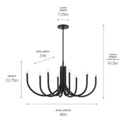 Kichler 52553 Odensa 8-lt 46" Chandelier