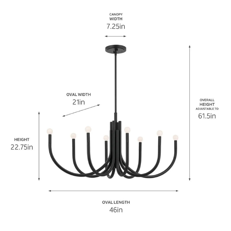 Kichler 52553 Odensa 8-lt 46" Chandelier