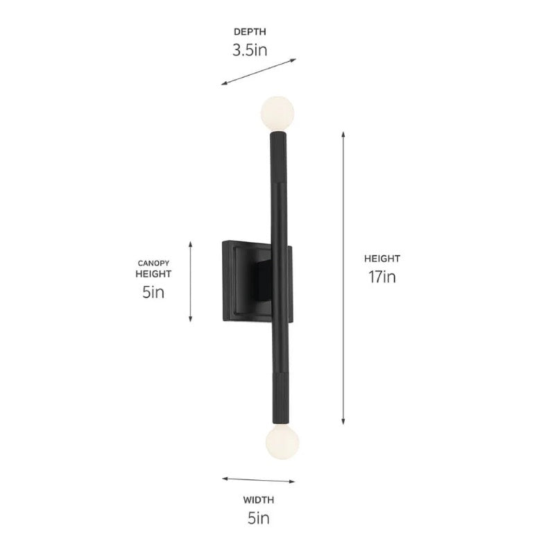 Kichler 52556 Odensa 2-lt 17" Tall Wall Sconce