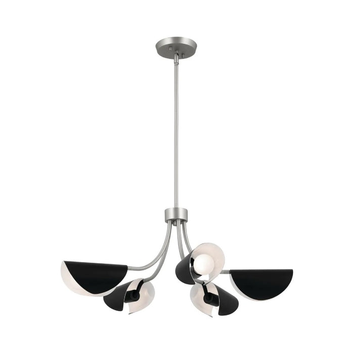 Kichler 52558 Arcus 5-lt 28" Chandelier-Satin Nickel with Black