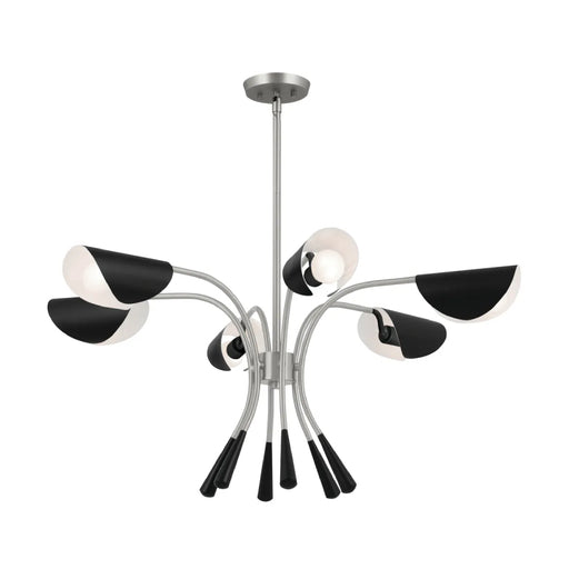Kichler 52559 Arcus 6-lt 39" Chandelier-Satin Nickel with Black