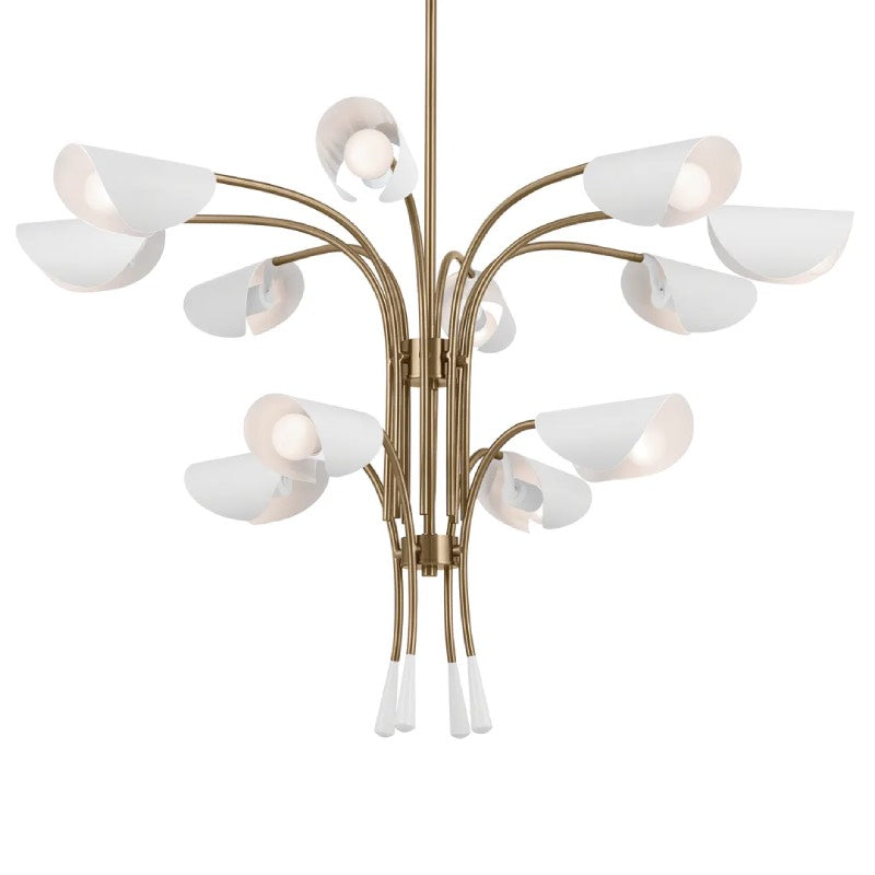 Kichler 52561 Arcus 12-lt 46" Chandelier-Champagne Bronze with White
