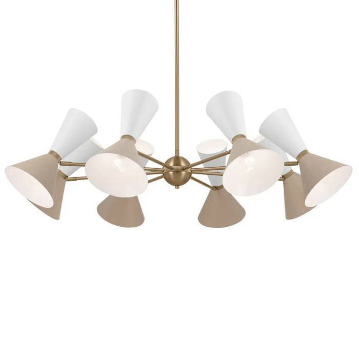 Kichler 52567 Phix 16-lt 49" Chandelier-Champagne Bronze with Greige and White