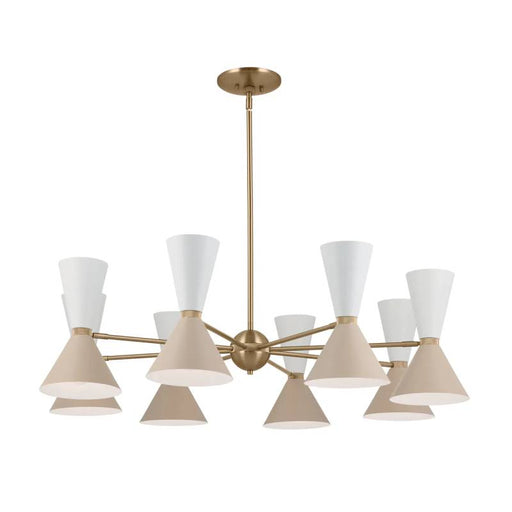 Kichler 52567 Phix 16-lt 49" Chandelier-Champagne Bronze with Greige and White