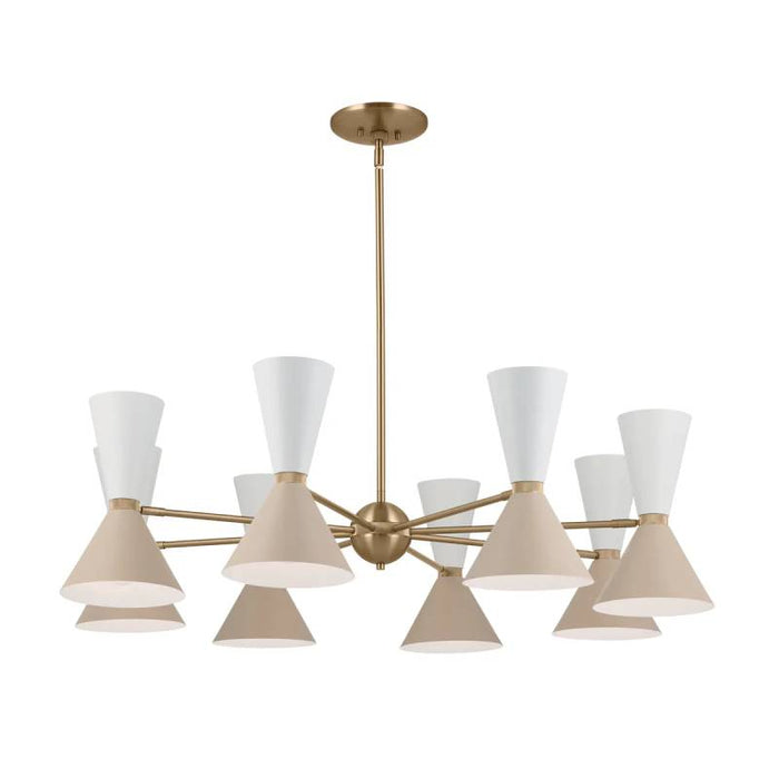 Kichler 52567 Phix 16-lt 49" Chandelier-Champagne Bronze with Greige and White