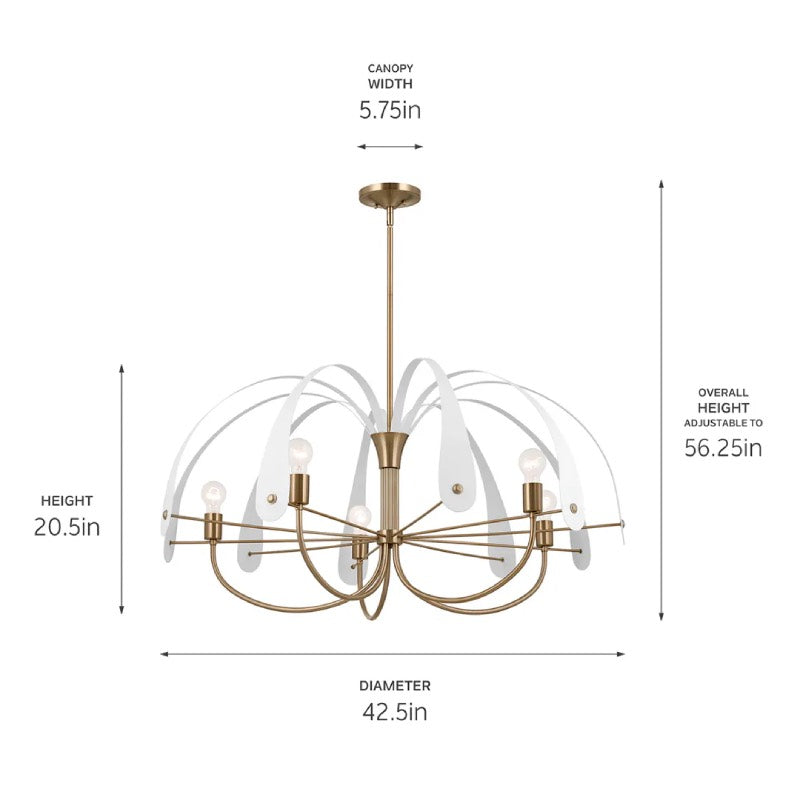 Kichler 52573 Petal 5-lt 43" Chandelier