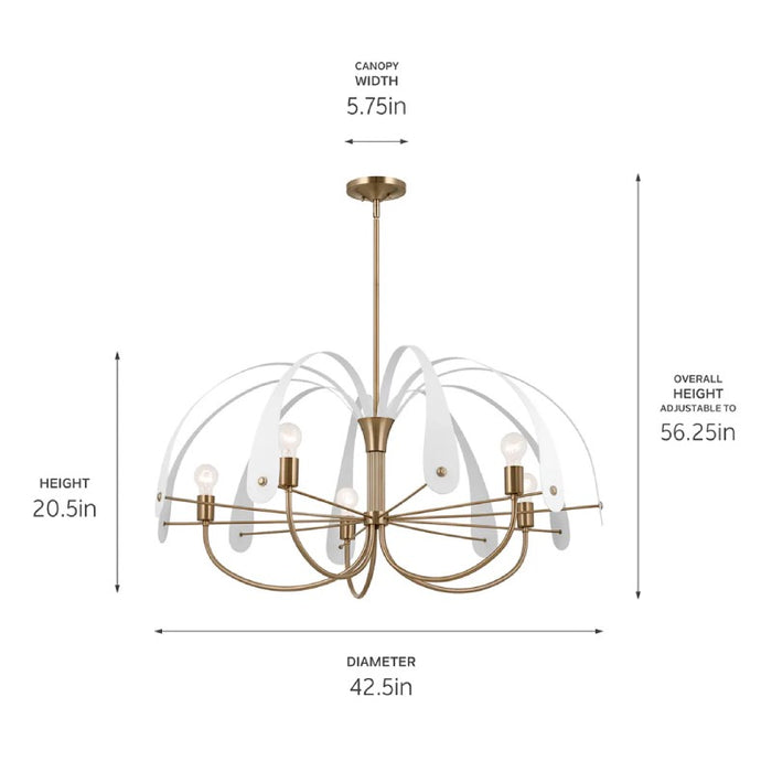 Kichler 52573 Petal 5-lt 43" Chandelier
