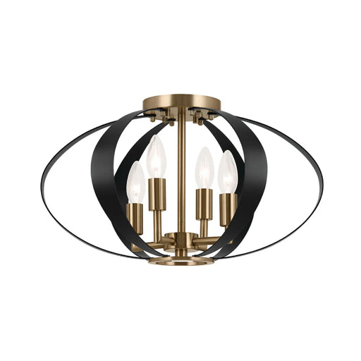 Kichler 52588 Cecil 4-lt 18" Flush Mount-Champagne Bronze with Black