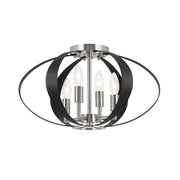 Kichler 52588 Cecil 4-lt 18" Flush Mount-Polished Nickel with Black