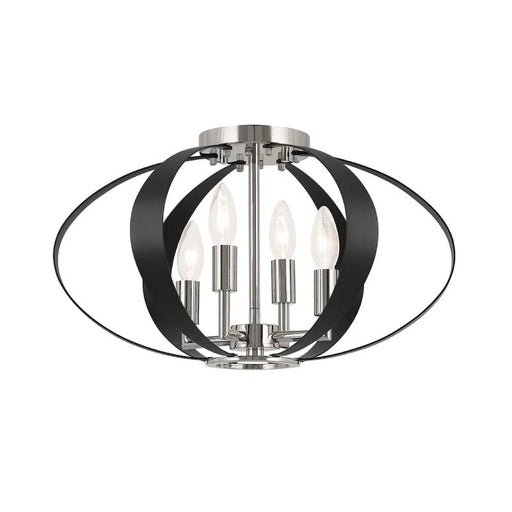 Kichler 52588 Cecil 4-lt 18" Flush Mount-Polished Nickel with Black
