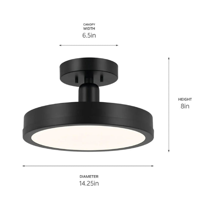 Kichler 52589 Riu 1-lt 14" LED Semi Flush