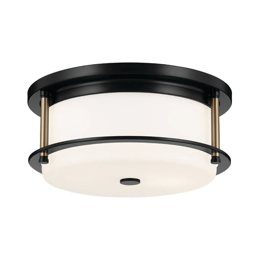 Kichler 52595 Brit 2-lt 12" Flush Mount-Black with Champagne Bronze