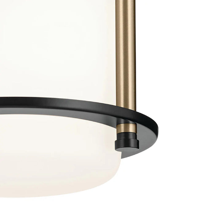 Kichler 52596 Brit 1-lt 7" Flush Mount-Black with Champagne Bronze