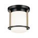 Kichler 52596 Brit 1-lt 7" Flush Mount-Black with Champagne Bronze