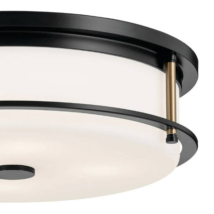Kichler 52597 Brit 4-lt 18" Flush Mount-Black with Champagne Bronze