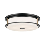 Kichler 52597 Brit 4-lt 18" Flush Mount-Black with Champagne Bronze