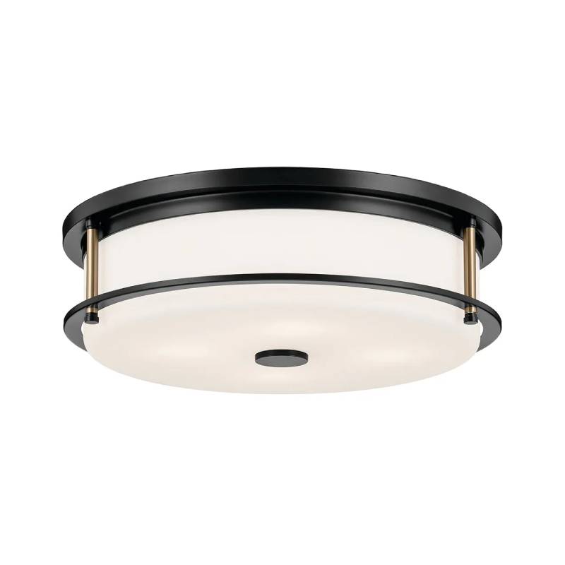 Kichler 52597 Brit 4-lt 18" Flush Mount-Black with Champagne Bronze
