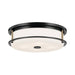 Kichler 52597 Brit 4-lt 18" Flush Mount-Black with Champagne Bronze