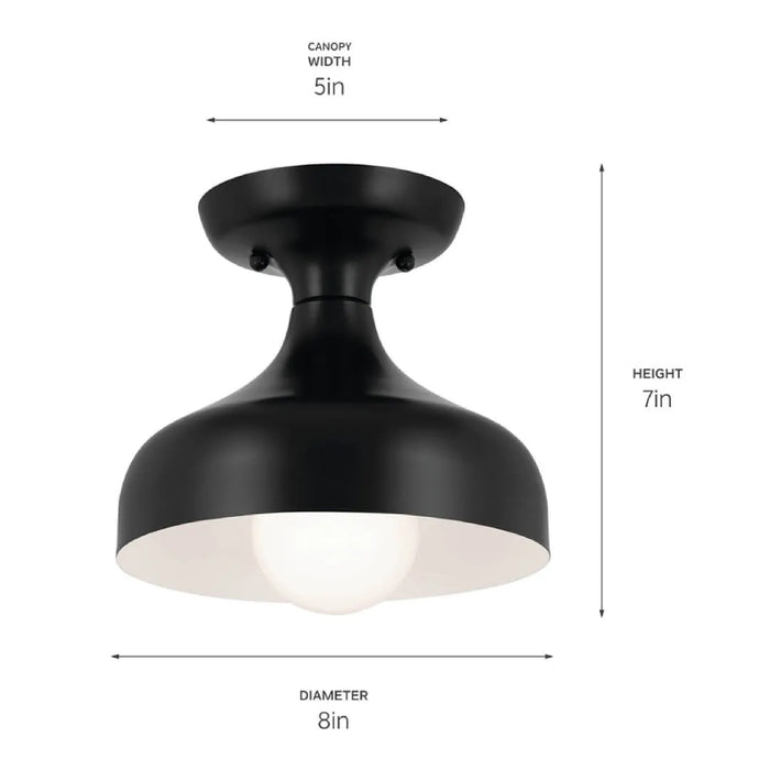 Kichler 52599 Sisu 1-lt 8" Semi Flush
