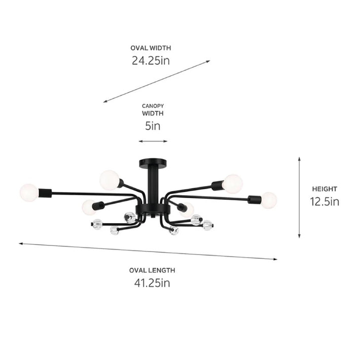 Kichler 52602 Ocala 6-lt 41" Semi Flush