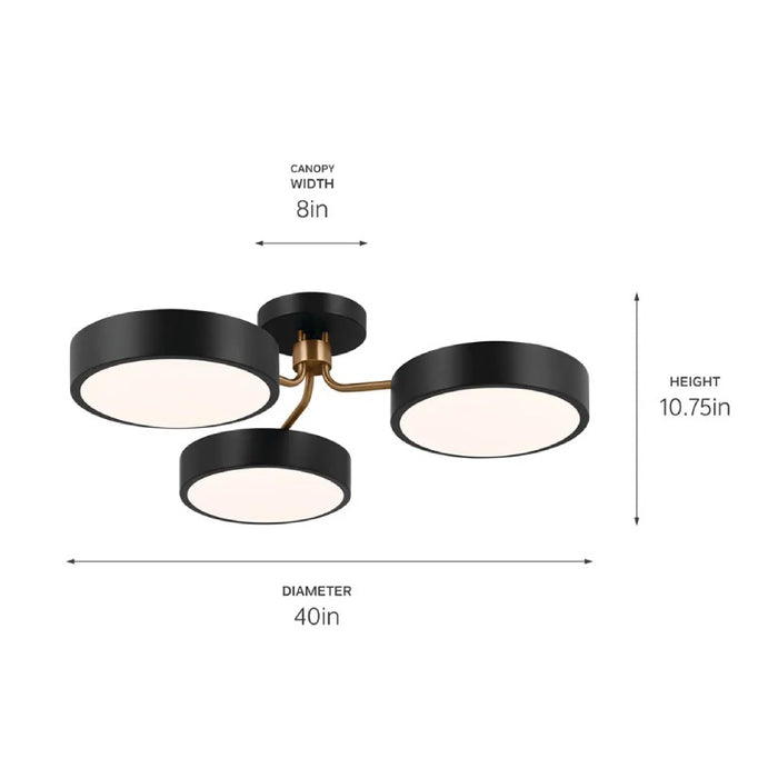 Kichler 52604 Sago 3-lt 40" LED Semi Flush
