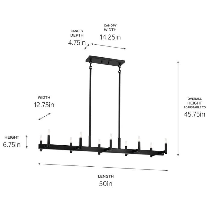 Kichler 52614 Erzo 10-lt 50" Chandelier