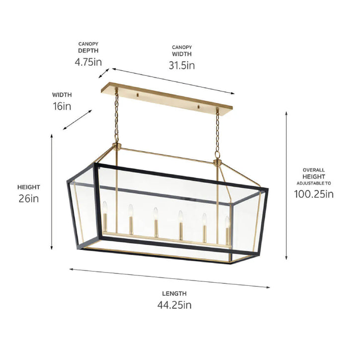 Kichler 52622 Delvin 6-lt 44" Chandelier