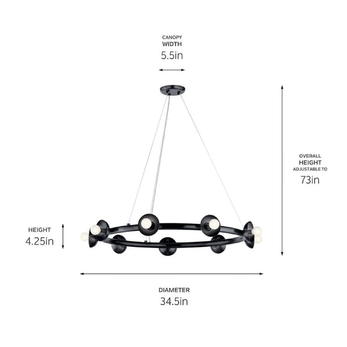Kichler 52642 Palta 9-lt 35" Chandelier