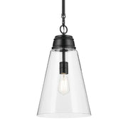 Kichler 52661 Marsailli 1-lt 12" Pendant - Black Clear Glass
