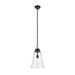 Kichler 52661 Marsailli 1-lt 12" Pendant - Black Clear Glass