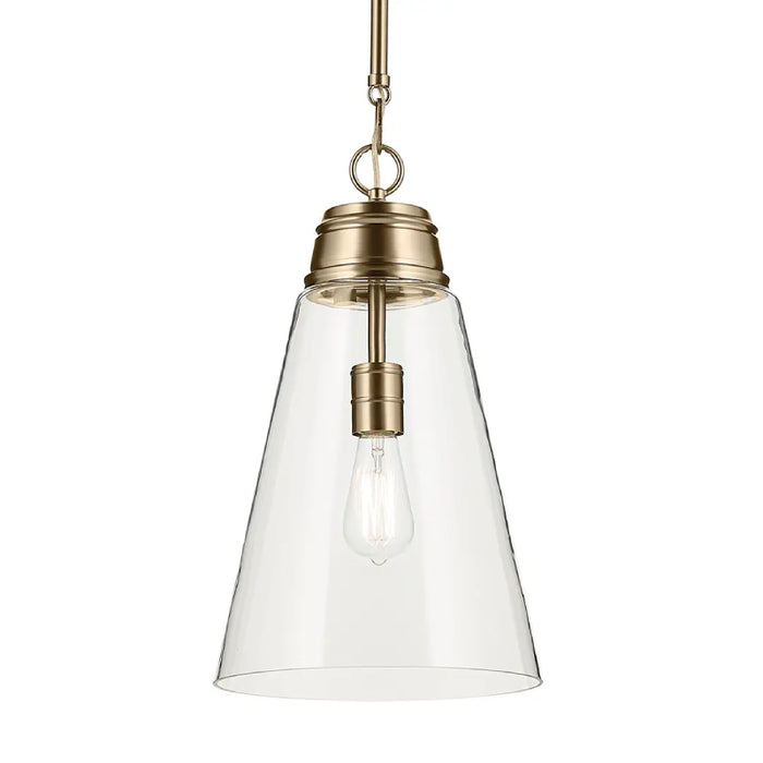 Kichler 52661 Marsailli 1-lt 12" Pendant - Champagne Bronze Clear Glass