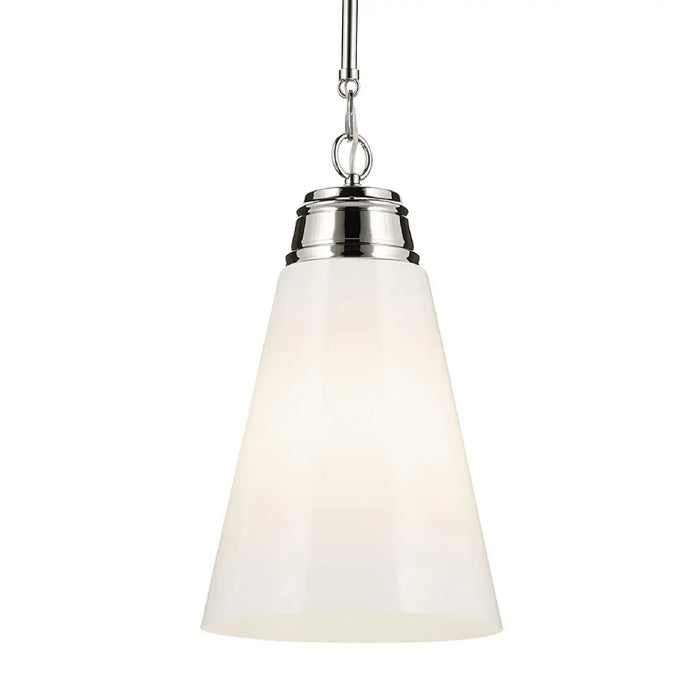Kichler 52661 Marsailli 1-lt 12" Pendant - Polished Nickel Opal Glass