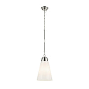 Kichler 52661 Marsailli 1-lt 12" Pendant - Polished Nickel Opal Glass