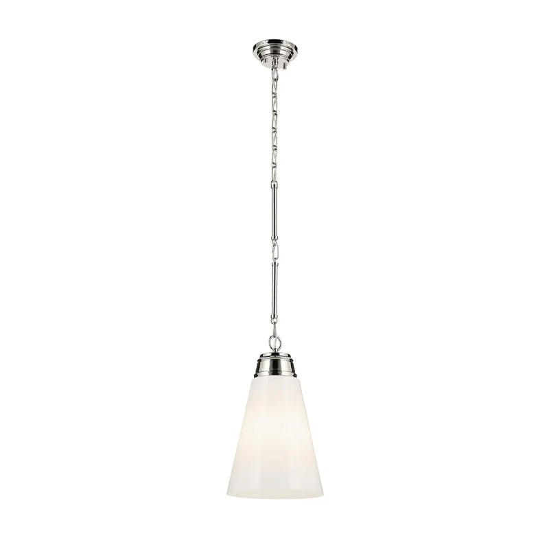 Kichler 52661 Marsailli 1-lt 12" Pendant - Polished Nickel Opal Glass