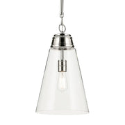 Kichler 52661 Marsailli 1-lt 12" Pendant - Polished Nickel Clear Glass