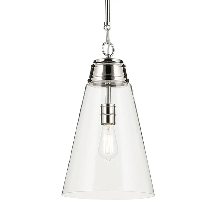 Kichler 52661 Marsailli 1-lt 12" Pendant - Polished Nickel Clear Glass
