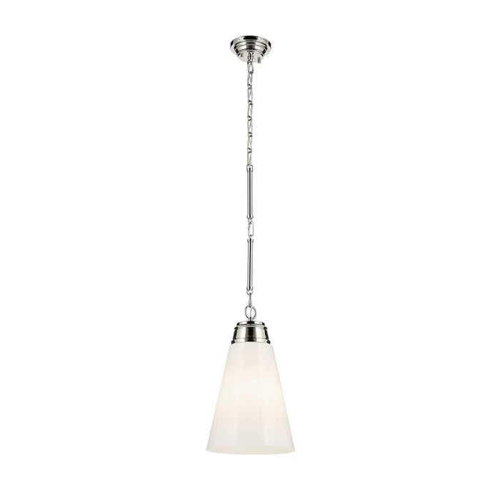 Kichler 52661 Marsailli 1-lt 12" Pendant - Polished Nickel Opal Glass