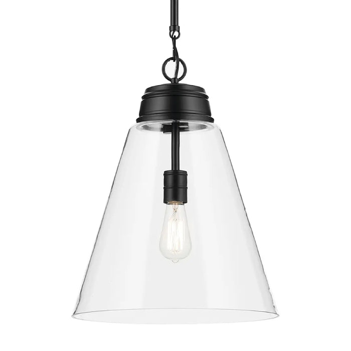 Kichler 52662 Marsailli 1-lt 16" Pendant - Black Clear Glass