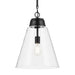 Kichler 52662 Marsailli 1-lt 16" Pendant - Black Clear Glass
