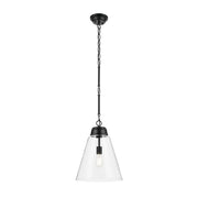 Kichler 52662 Marsailli 1-lt 16" Pendant - Black Clear Glass