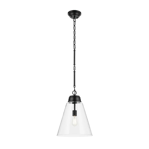 Kichler 52662 Marsailli 1-lt 16" Pendant - Black Clear Glass