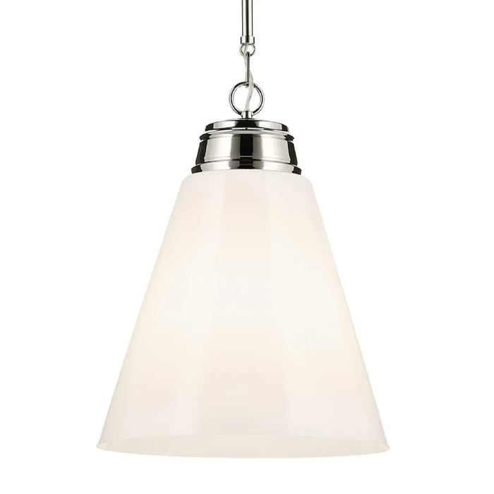 Kichler 52662 Marsailli 1-lt 16" Pendant - Polished Nickel Opal Glass